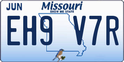 MO license plate EH9V7R