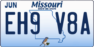 MO license plate EH9V8A