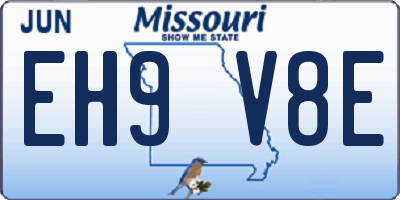 MO license plate EH9V8E