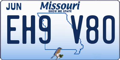 MO license plate EH9V8O