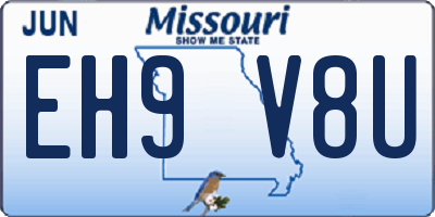 MO license plate EH9V8U