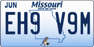 MO license plate EH9V9M