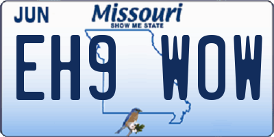 MO license plate EH9W0W
