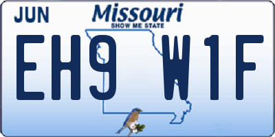 MO license plate EH9W1F