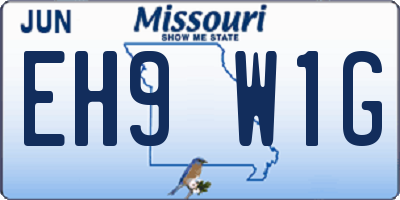 MO license plate EH9W1G