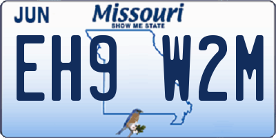MO license plate EH9W2M