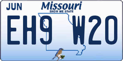MO license plate EH9W2O