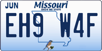MO license plate EH9W4F