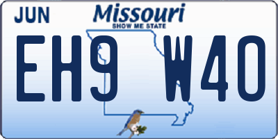 MO license plate EH9W4O