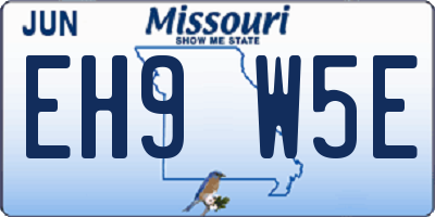 MO license plate EH9W5E