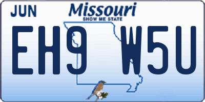 MO license plate EH9W5U