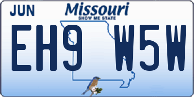 MO license plate EH9W5W