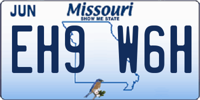 MO license plate EH9W6H