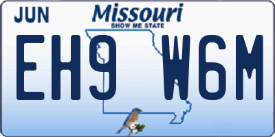 MO license plate EH9W6M