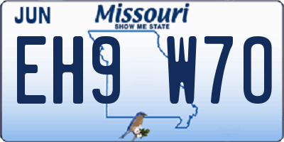 MO license plate EH9W7O