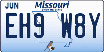 MO license plate EH9W8Y
