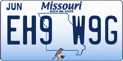 MO license plate EH9W9G