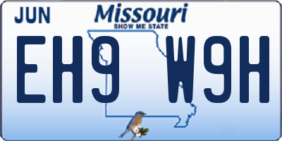 MO license plate EH9W9H