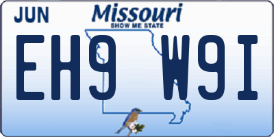 MO license plate EH9W9I