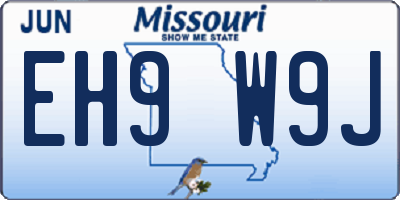 MO license plate EH9W9J