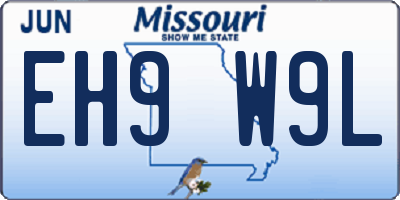 MO license plate EH9W9L