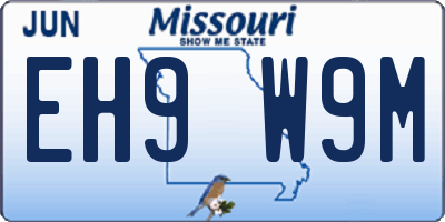 MO license plate EH9W9M