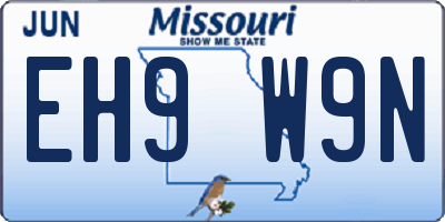 MO license plate EH9W9N