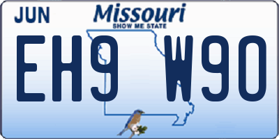 MO license plate EH9W9O