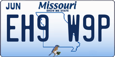 MO license plate EH9W9P