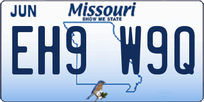 MO license plate EH9W9Q