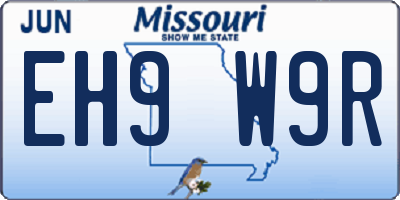 MO license plate EH9W9R