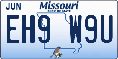 MO license plate EH9W9U