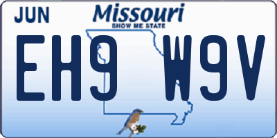 MO license plate EH9W9V