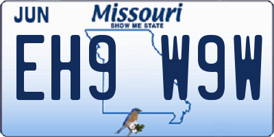 MO license plate EH9W9W