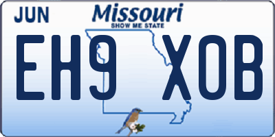 MO license plate EH9X0B