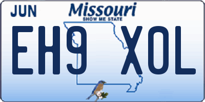 MO license plate EH9X0L