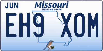 MO license plate EH9X0M