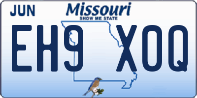 MO license plate EH9X0Q