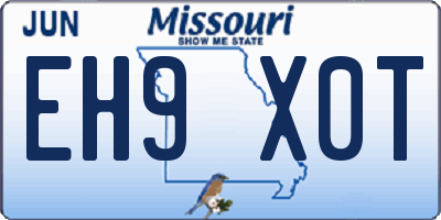 MO license plate EH9X0T