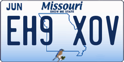 MO license plate EH9X0V