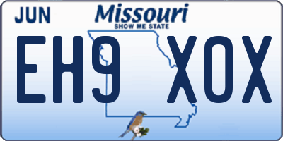 MO license plate EH9X0X