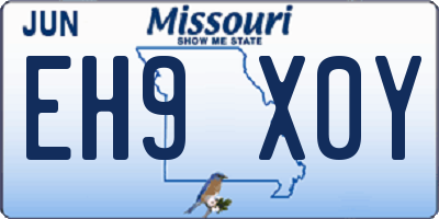 MO license plate EH9X0Y