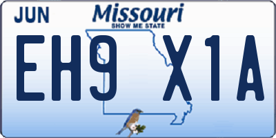 MO license plate EH9X1A