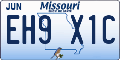 MO license plate EH9X1C