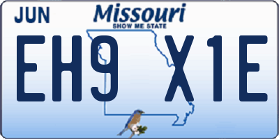 MO license plate EH9X1E
