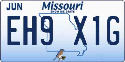 MO license plate EH9X1G