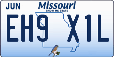 MO license plate EH9X1L