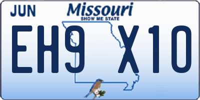 MO license plate EH9X1O