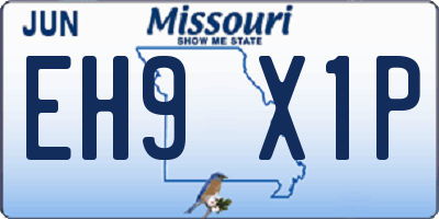 MO license plate EH9X1P