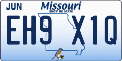 MO license plate EH9X1Q